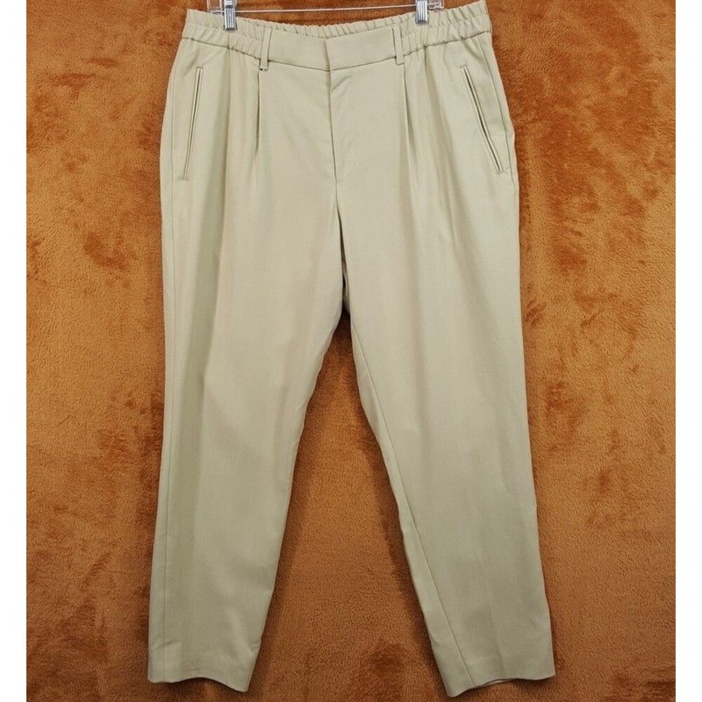 HUGO BOSS Pants Mens Size 38 Tan Pleated Relaxed Fit Lyocell Trouser PERIN $278